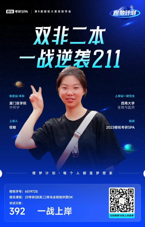 双非二本一战逆袭211：“相信自己，你比想象中更强大！”
